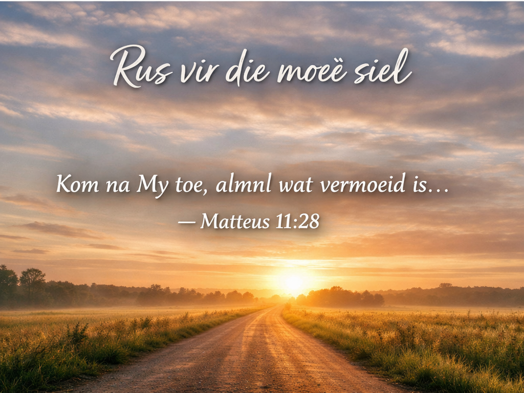 Voel jy moeg? Voel jy agter in die lewe? Voel dit of jy al meer moes bereik het?